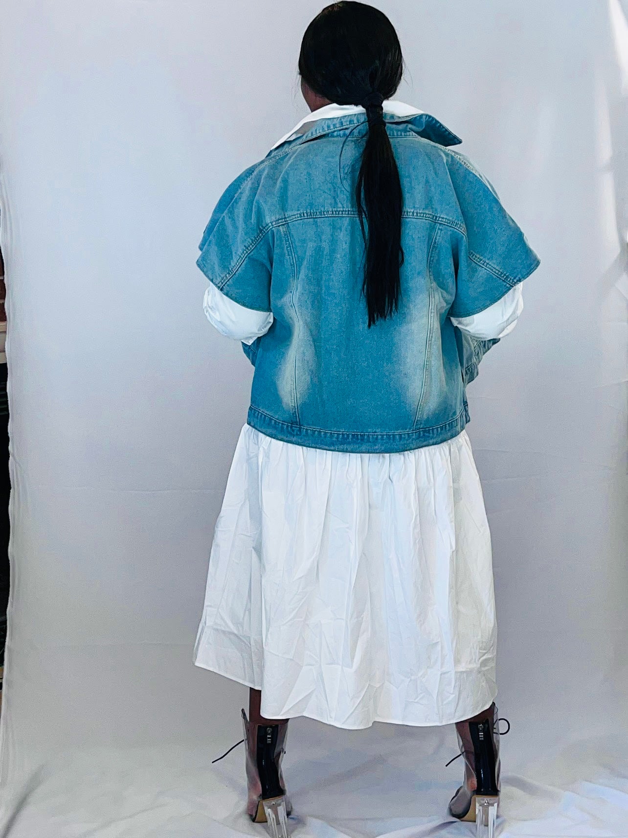 Denim Cape Jacket